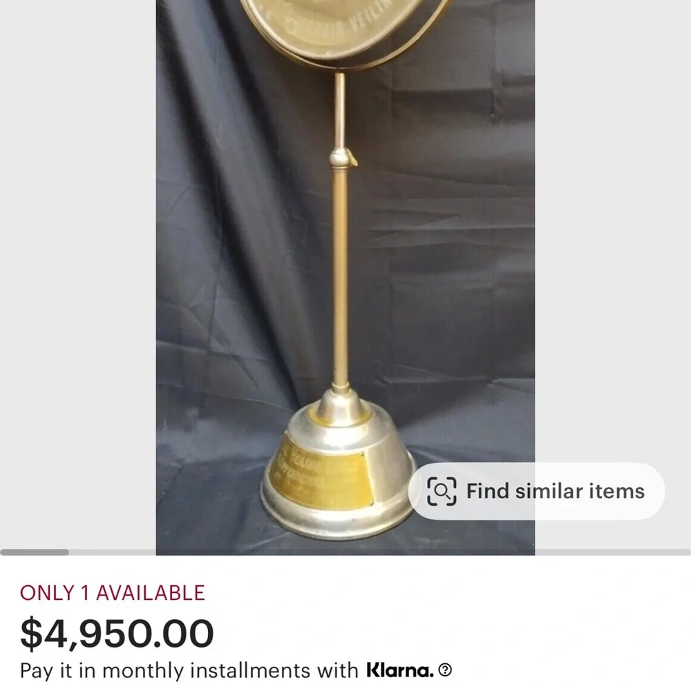 Stronghair Veiling Mirror with Tilting Stand Vintage